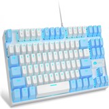 MageGee 75% Mechanical Gaming Keyboard with Red Switch, LED Blue Backlit Keyboard, 87 Keys Compact T