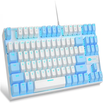 MageGee 75% Mechanical Gaming Keyboard with Red Switch, LED Blue Backlit Keyboard, 87 Keys Compact T