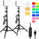 Torjim RGB Photography Video Lighting,Studio Lights with Adjustable Tripod Stand - 16 Color Lighting